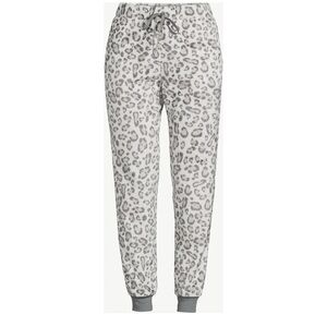 Women's Plush Sleep Pants, color: winter white grey combo